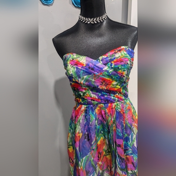 Anthropologie Shoshanna Watercolor Floral Strapless Dress - Picture 2 of 7